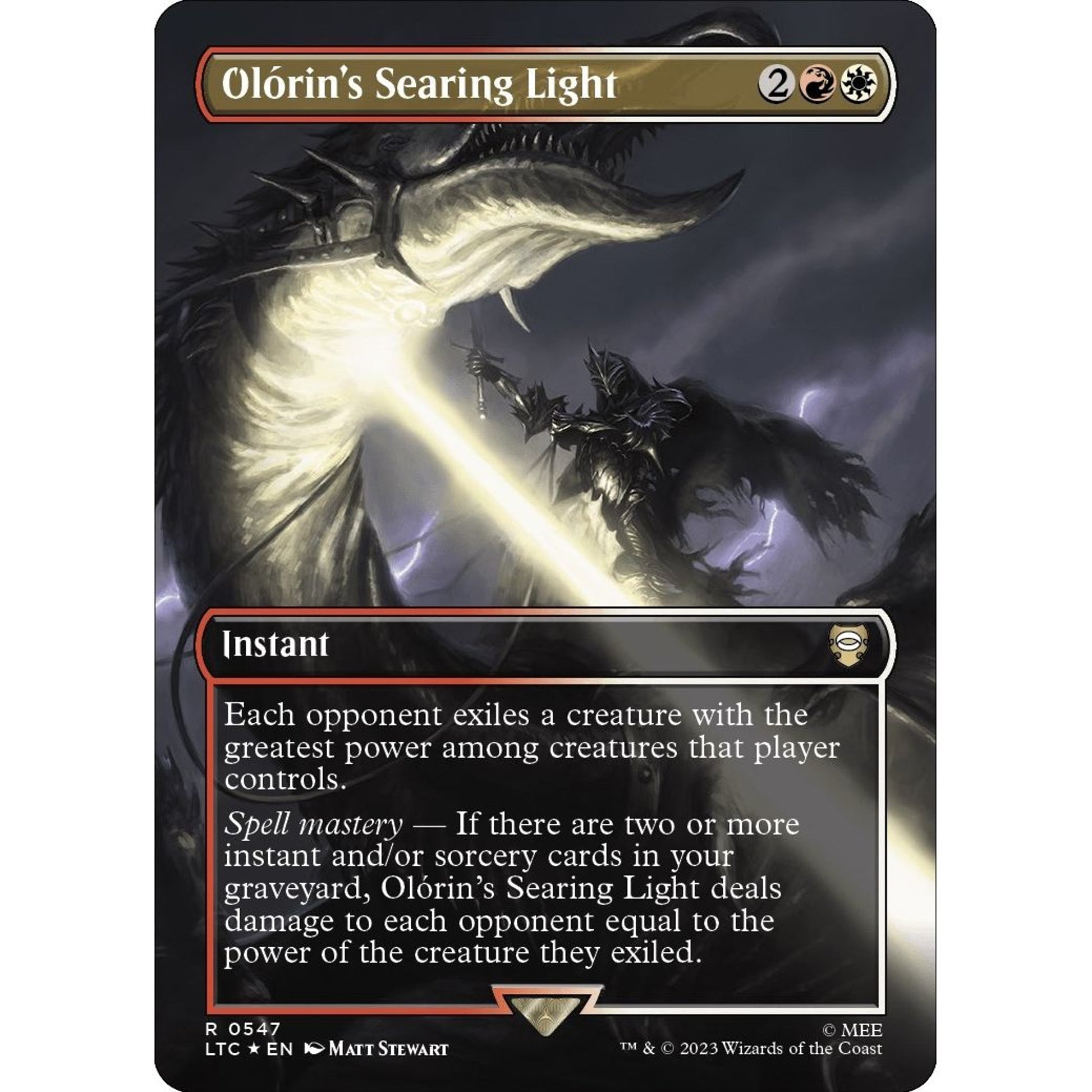 Image for Olorin's Searing Light (Borderless) (Surge Foil) (547) (LTC) - Magic: The Gathering