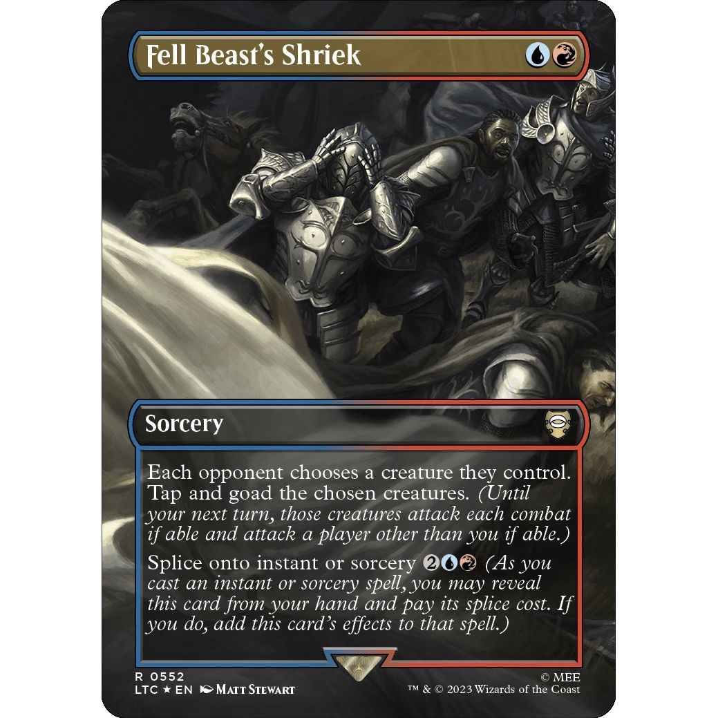 Image for Fell Beast's Shriek (Borderless) (Surge Foil) (552) (LTC) - Magic: The Gathering