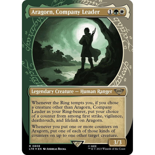 Image for Aragorn, Company Leader (Showcase) (Surge Foil) (808) (LTR) - Magic: The Gathering
