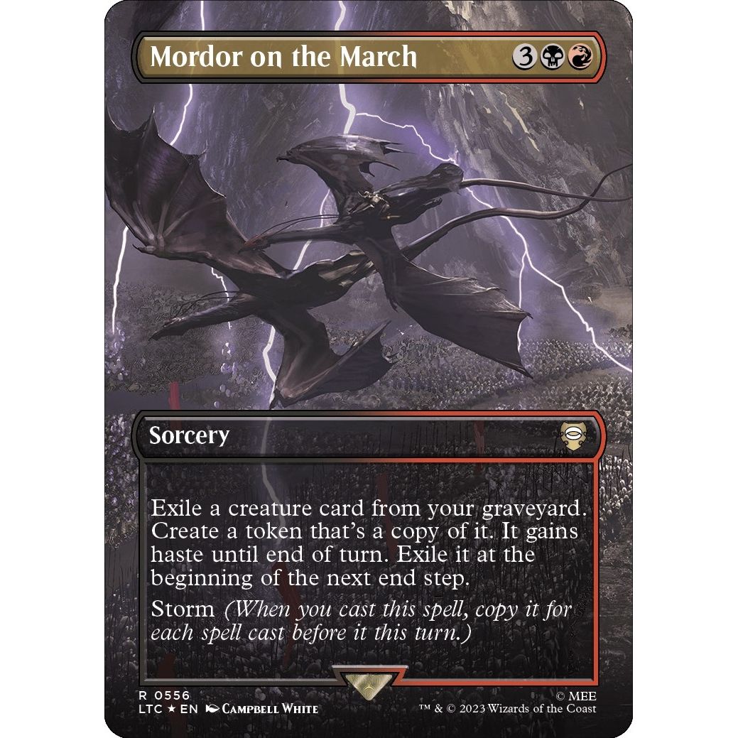 Image for Mordor on the March (Borderless) (Surge Foil) (556) (LTC) - Magic: The Gathering