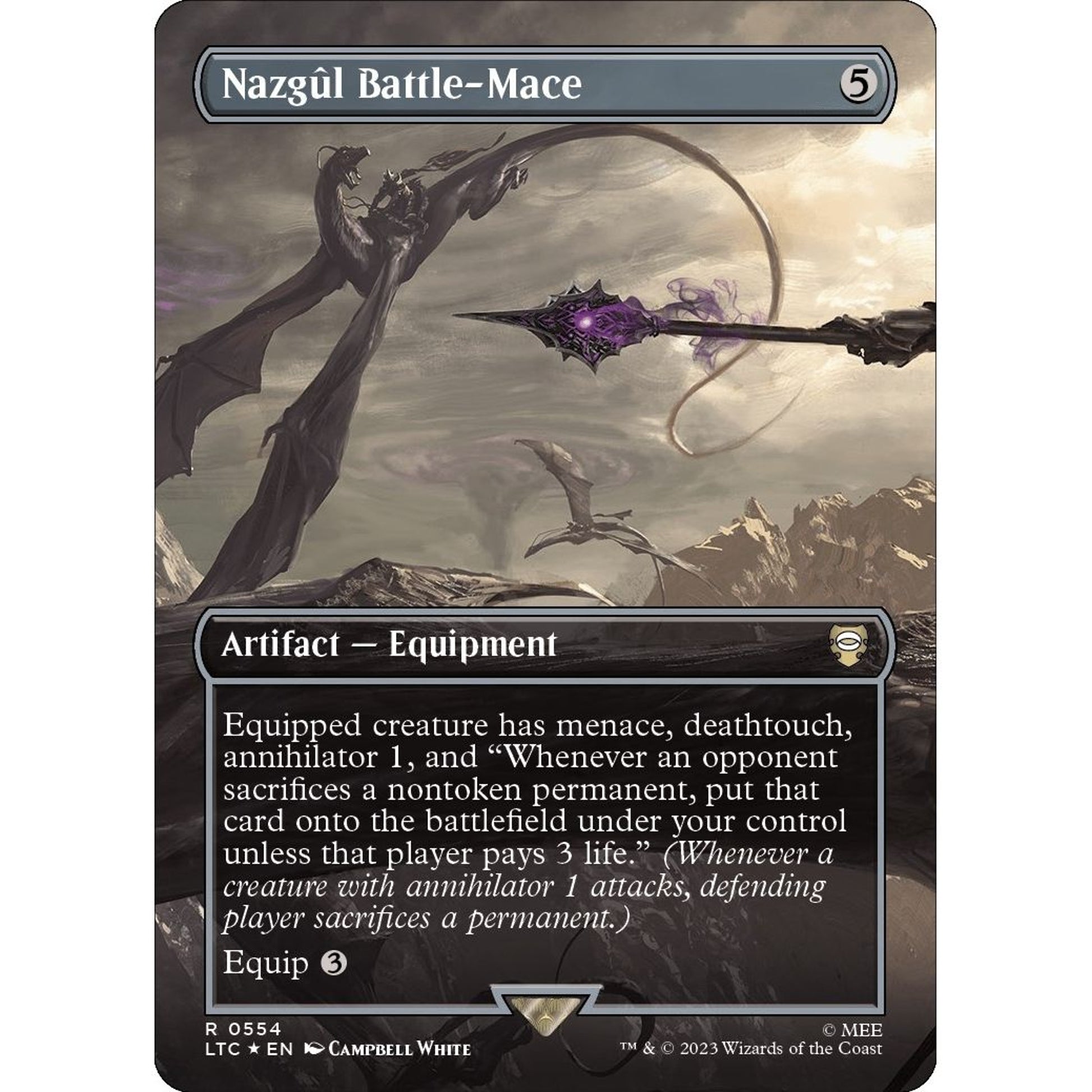Image for Nazgul Battle-Mace (Borderless) (Surge Foil) (554) (LTC) - Magic: The Gathering