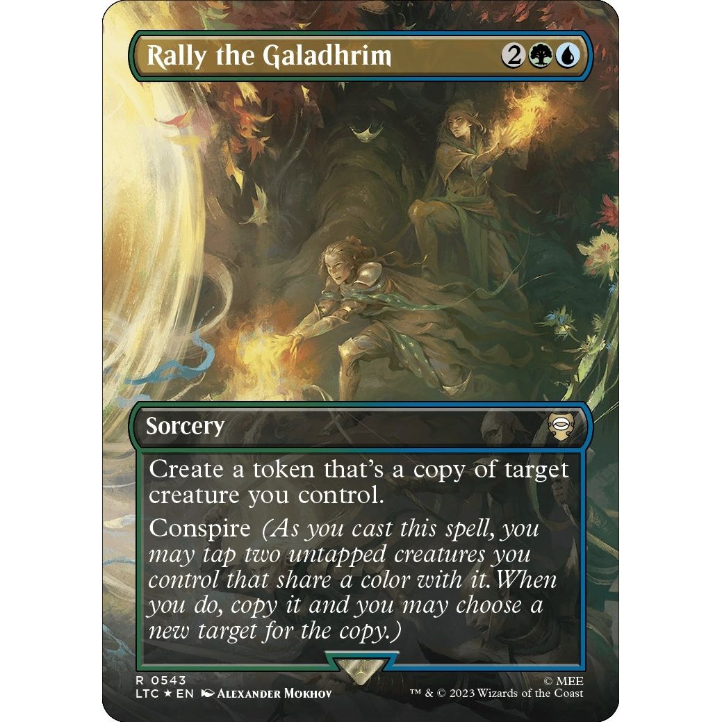 Image for Rally the Galadhrim (Borderless) (Surge Foil) (543) (LTC) - Magic: The Gathering