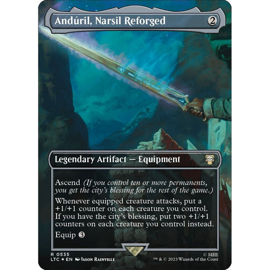 Image for Anduril, Narsil Reforged (Borderless) (Surge Foil) (535) (LTC) - Magic: The Gathering