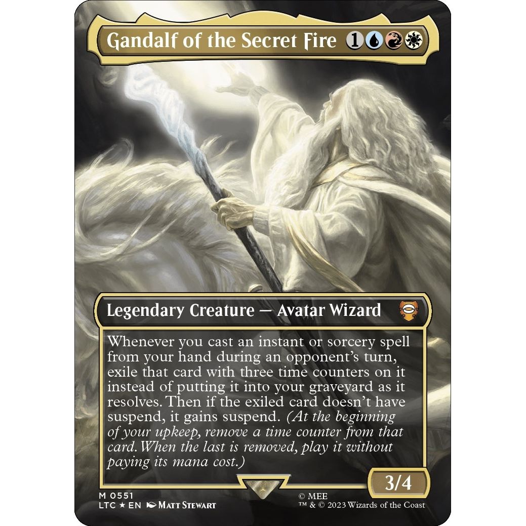 Image for Gandalf of the Secret Fire (Borderless) (Surge Foil) (551) (LTC) - Magic: The Gathering
