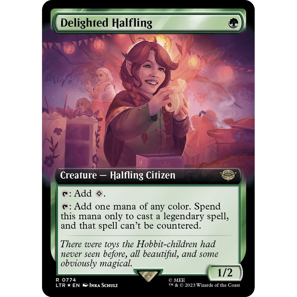 Image for Delighted Halfling (Extended Art) (Surge Foil) (774) (LTR) - Magic: The Gathering