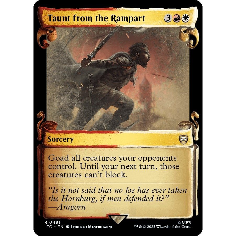 Image for Taunt from the Rampart (Showcase Scrolls) (481) (LTC) - Magic: The Gathering