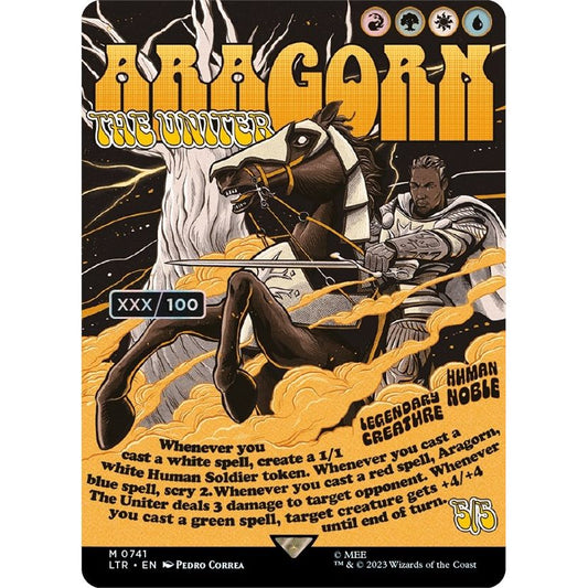 Image for Aragorn, the Uniter (Borderless Poster) (Serial Numbered) (741) (LTR) - Magic: The Gathering