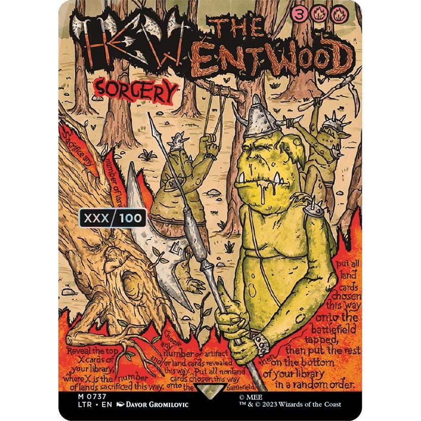 Image for Hew the Entwood (Borderless Poster) (Serial Numbered) (737) (LTR) - Magic: The Gathering