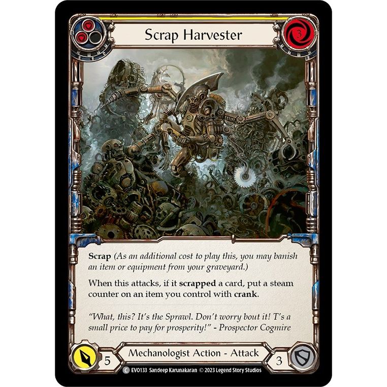 Image for Scrap Harvester (Yellow) (EVO133) (EVO) - Flesh and Blood TCG