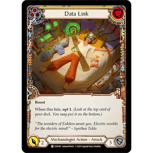 Image for Data Link (Yellow) (EVO187) (EVO) - Flesh and Blood TCG