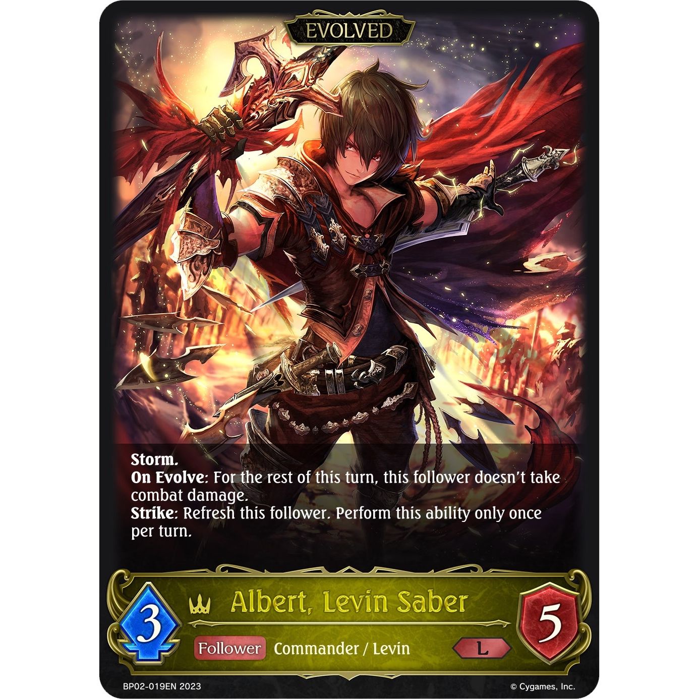Image for Albert, Levin Saber (Evolved) (BP02-019EN) (BP02) - Shadowverse: Evolve
