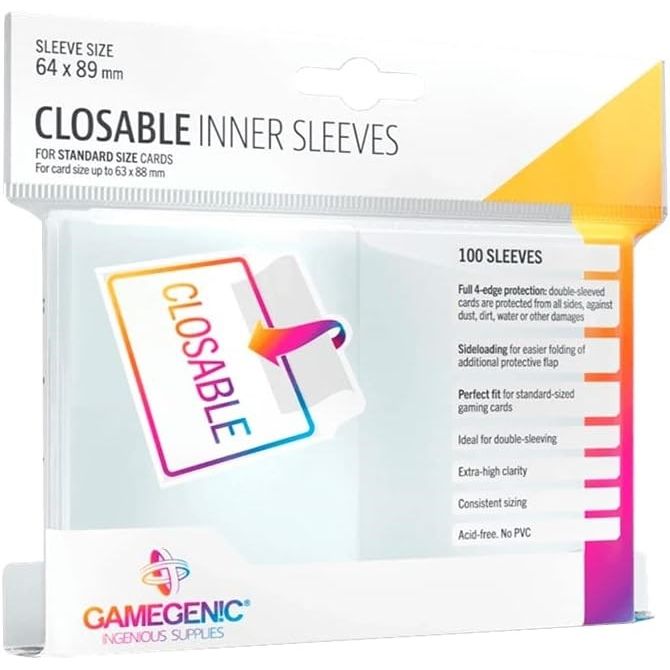 Image for GameGenic Closable Inner Sleeves - Clear (100-Pack) - Card Sleeves