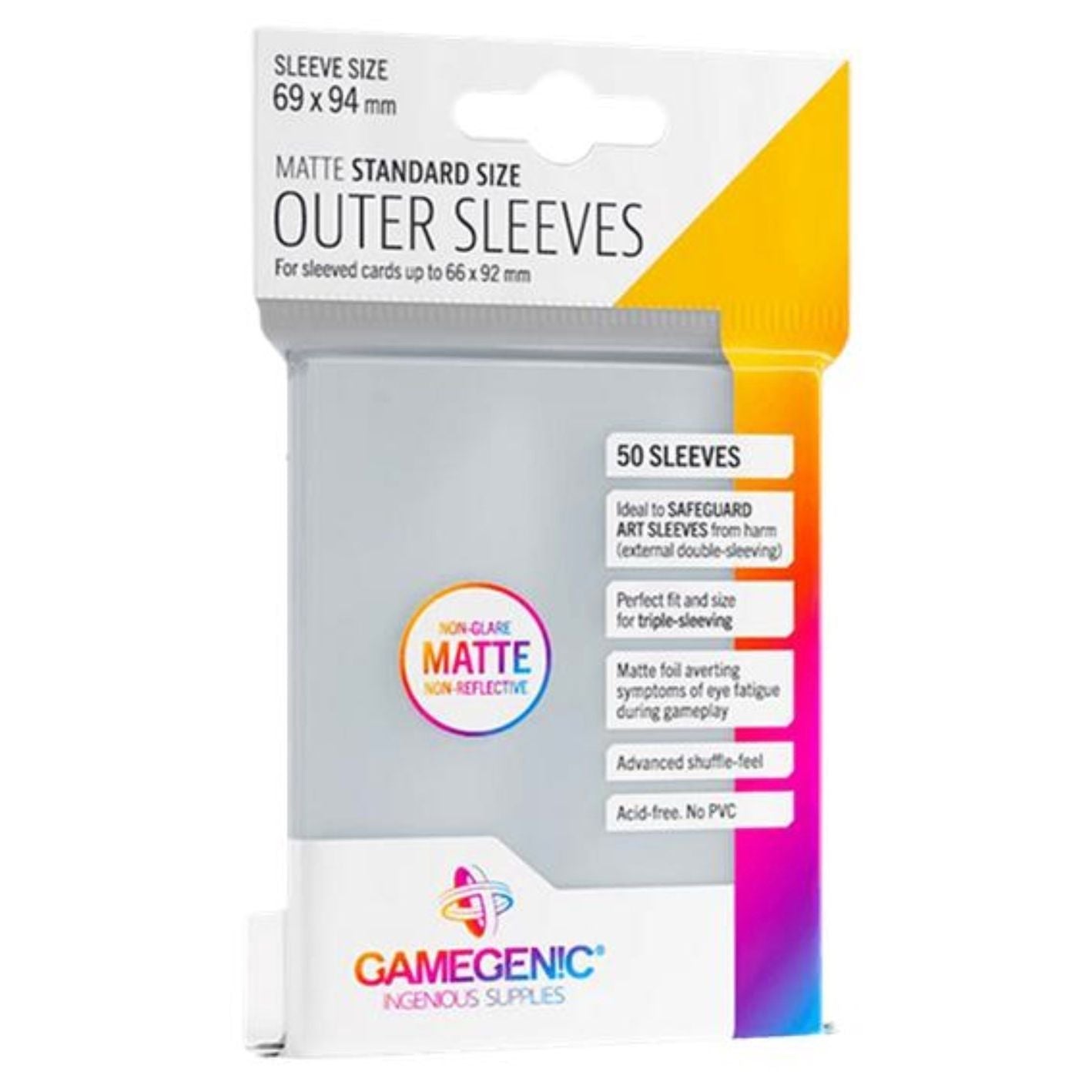 Image for GameGenic Matte Prime Outer Sleeves - Standard Size - Gray (50-Pack) - Card Sleeves