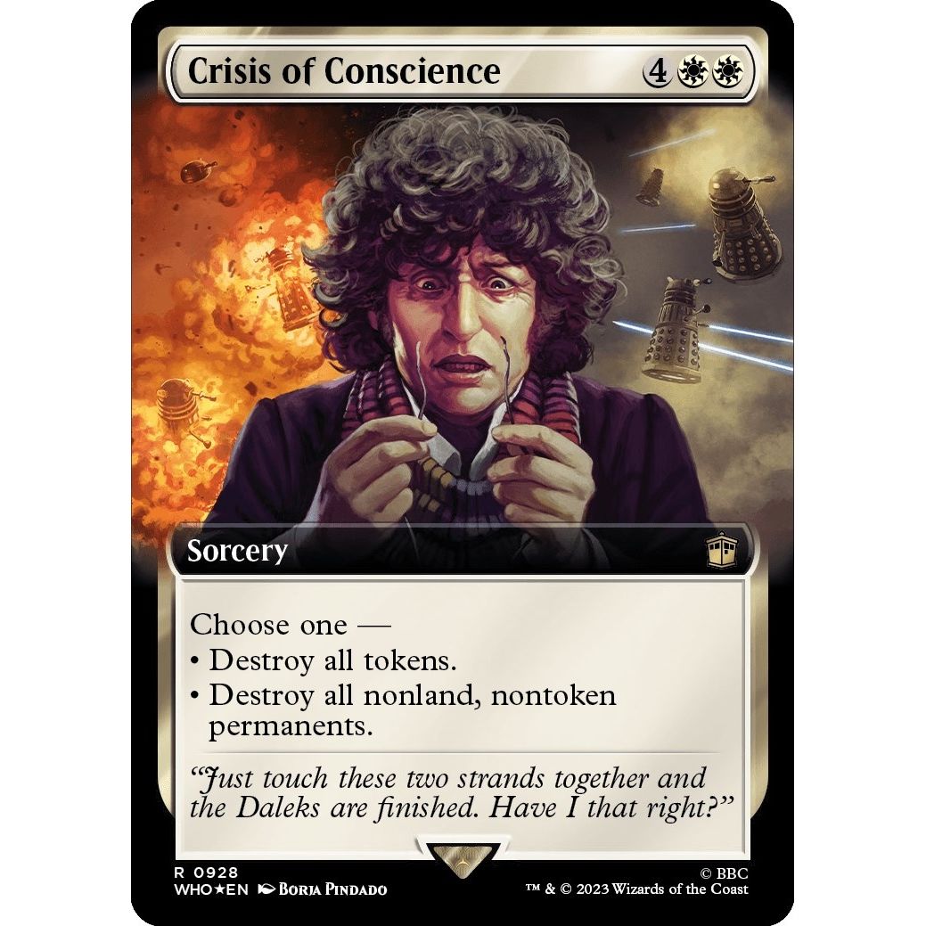 Image for Crisis of Conscience (Extended Art) (Surge Foil) (928) (WHO) - Magic: The Gathering