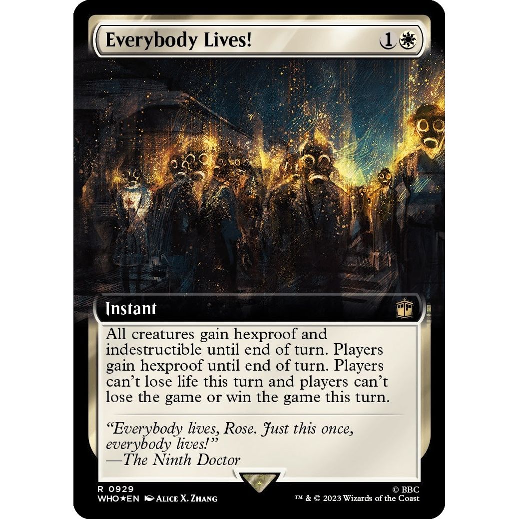 Image for Everybody Lives! (Extended Art) (Surge Foil) (929) (WHO) - Magic: The Gathering