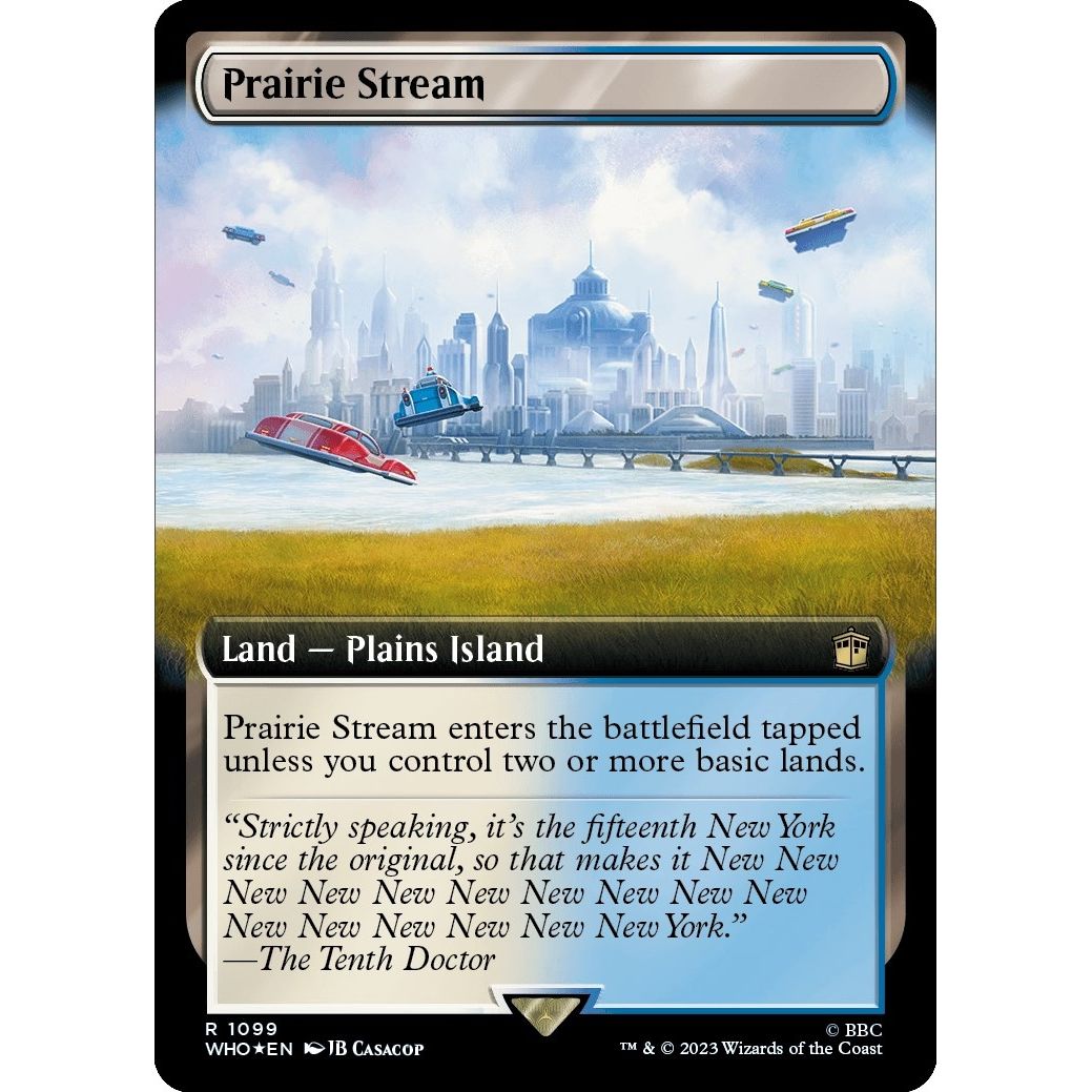 Image for Prairie Stream (Extended Art) (Surge Foil) (1099) (WHO) - Magic: The Gathering