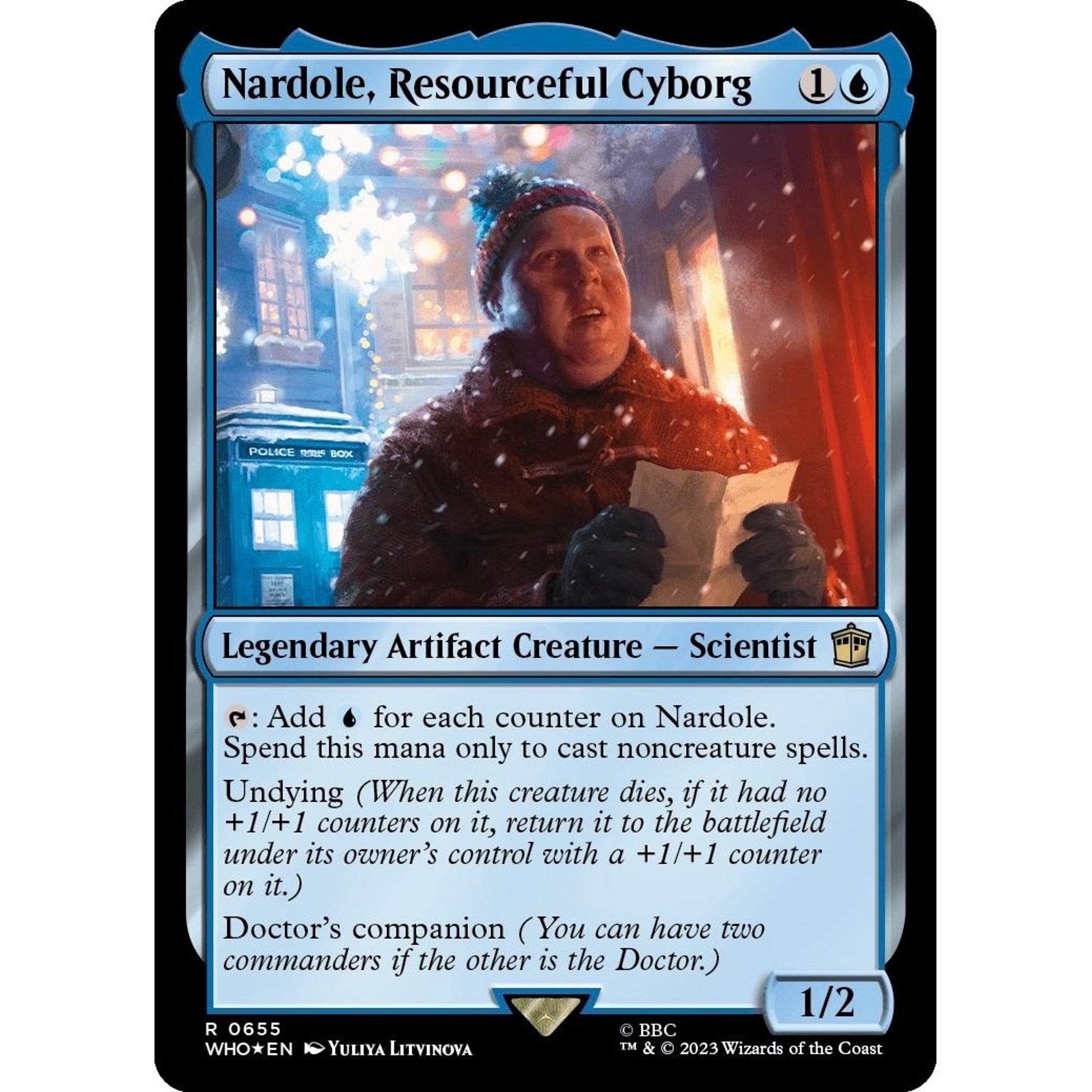Image for Nardole, Resourceful Cyborg (Surge Foil) (655) (WHO) - Magic: The Gathering