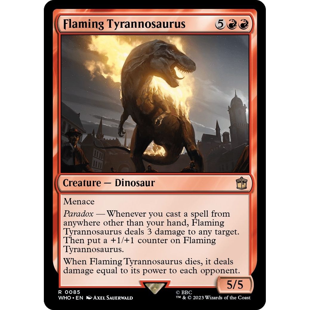 Image for Flaming Tyrannosaurus (85) (WHO) - Magic: The Gathering
