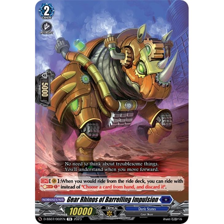 Image for Gear Rhinos of Barrelling Impulsion (D-SS07/002EN) (SS07) - Cardfight Vanguard