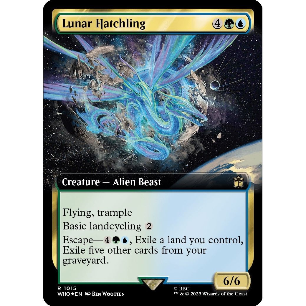Image for Lunar Hatchling (Extended Art) (Surge Foil) (1015) (WHO) - Magic: The Gathering