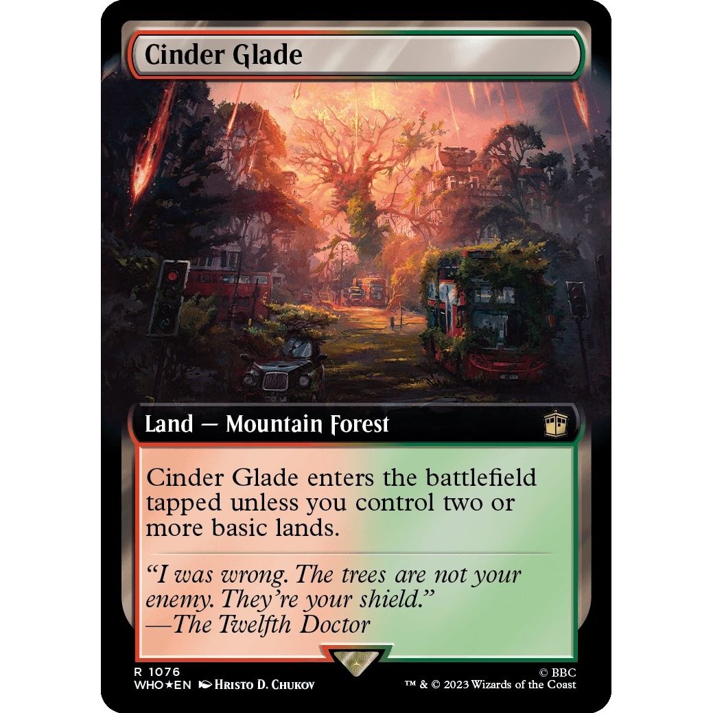 Image for Cinder Glade (Extended Art) (Surge Foil) (1076) (WHO) - Magic: The Gathering