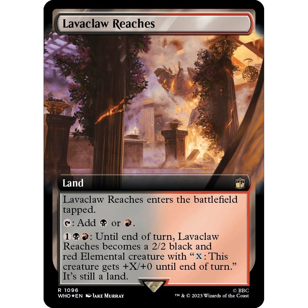 Image for Lavaclaw Reaches (Extended Art) (Surge Foil) (1096) (WHO) - Magic: The Gathering