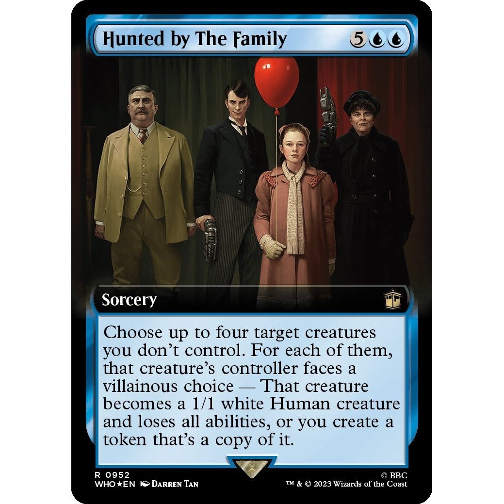 Image for Hunted by The Family (Extended Art) (Surge Foil) (952) (WHO) - Magic: The Gathering
