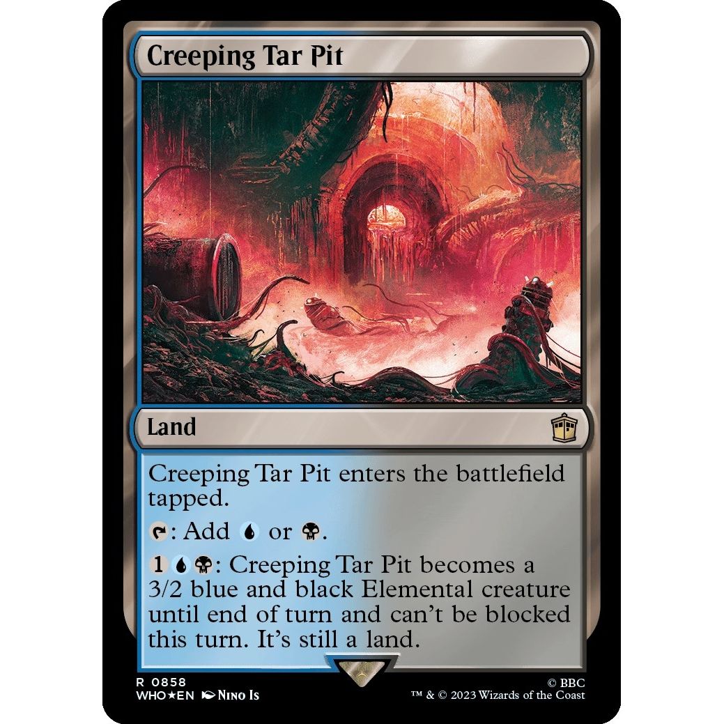 Image for Creeping Tar Pit (Surge Foil) (858) (WHO) - Magic: The Gathering