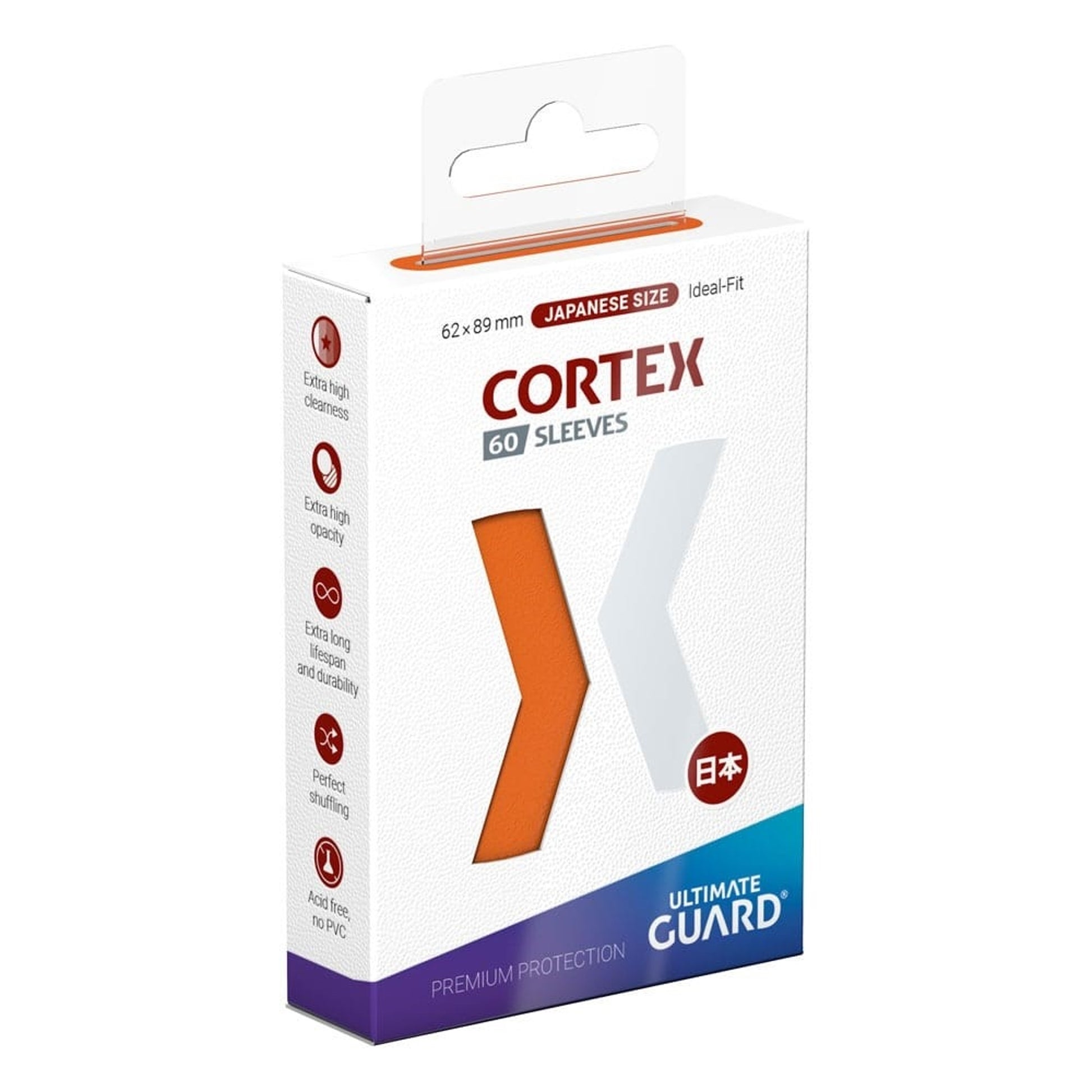 Image for Ultimate Guard Cortex Sleeves Japanese Size Glossy - Orange (60-Pack) - Card Sleeves