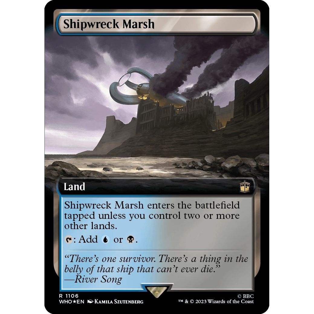 Image for Shipwreck Marsh (Extended Art) (Surge Foil) (1106) (WHO) - Magic: The Gathering