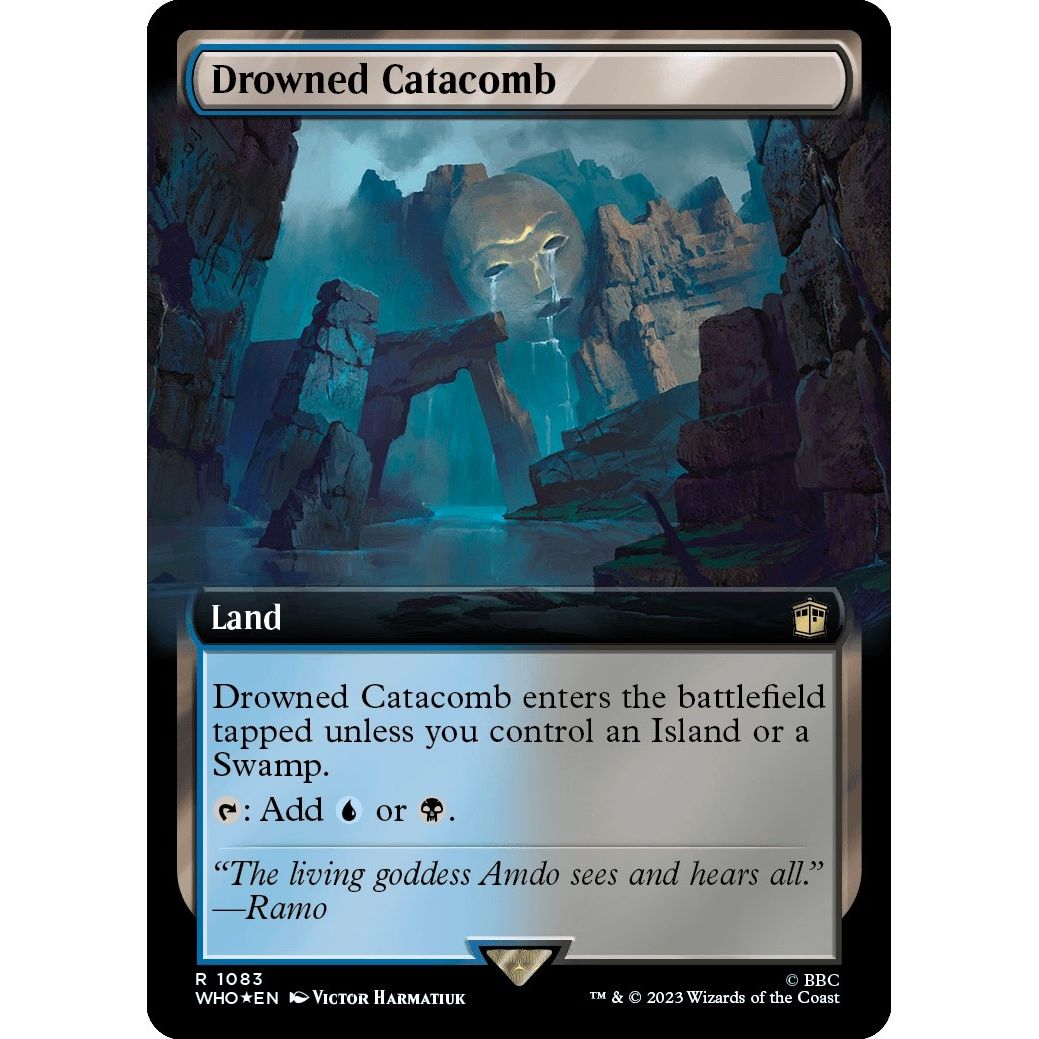 Image for Drowned Catacomb (Extended Art) (Surge Foil) (1083) (WHO) - Magic: The Gathering