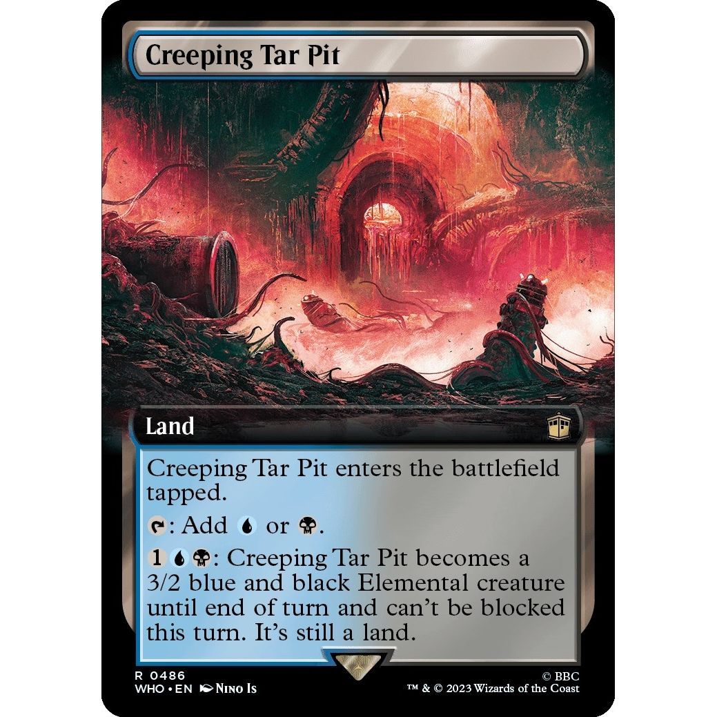 Image for Creeping Tar Pit (Extended Art) (486) (WHO) - Magic: The Gathering