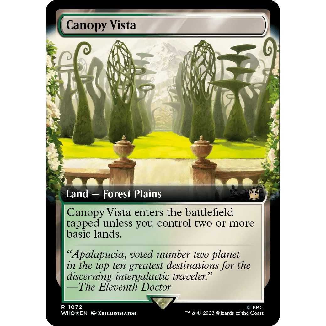 Image for Canopy Vista (Extended Art) (Surge Foil) (1072) (WHO) - Magic: The Gathering