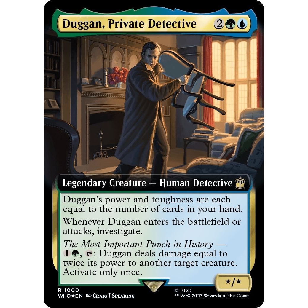 Image for Duggan, Private Detective (Extended Art) (Surge Foil) (1000) (WHO) - Magic: The Gathering