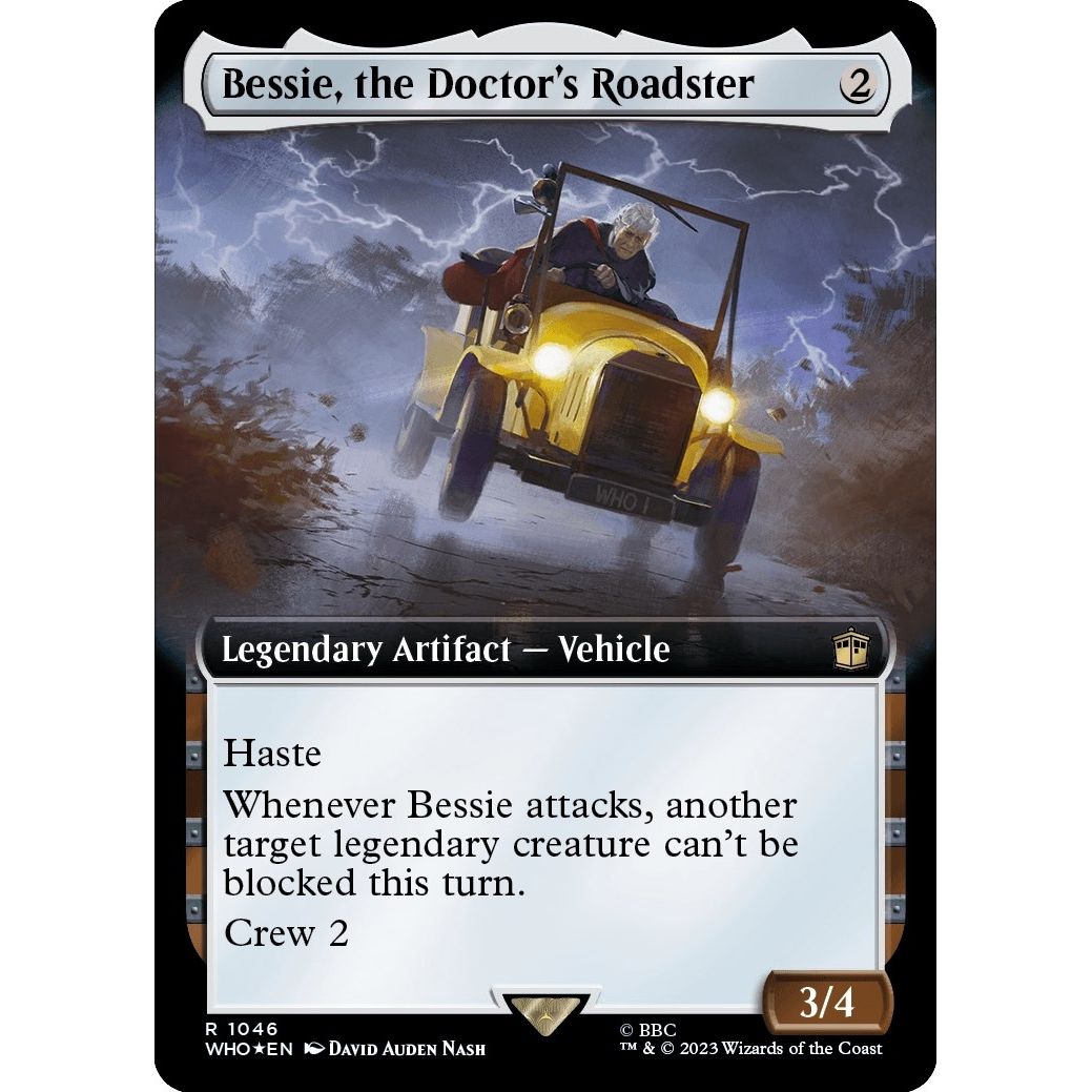 Image for Bessie, the Doctor's Roadster (Extended Art) (Surge Foil) (1046) (WHO) - Magic: The Gathering