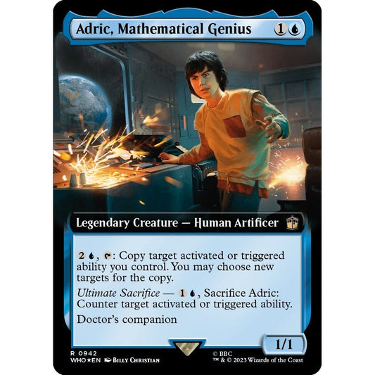 Image for Adric, Mathematical Genius (Extended Art) (Surge Foil) (942) (WHO) - Magic: The Gathering