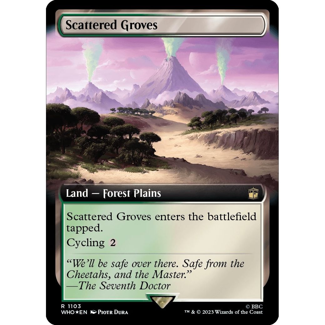 Image for Scattered Groves (Extended Art) (Surge Foil) (1103) (WHO) - Magic: The Gathering