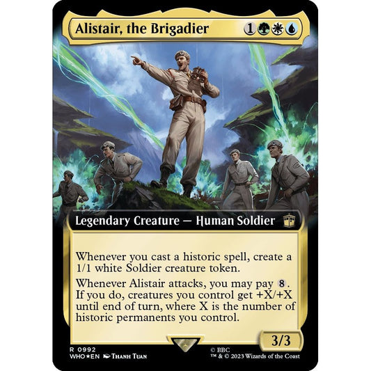 Image for Alistair, the Brigadier (Extended Art) (Surge Foil) (992) (WHO) - Magic: The Gathering