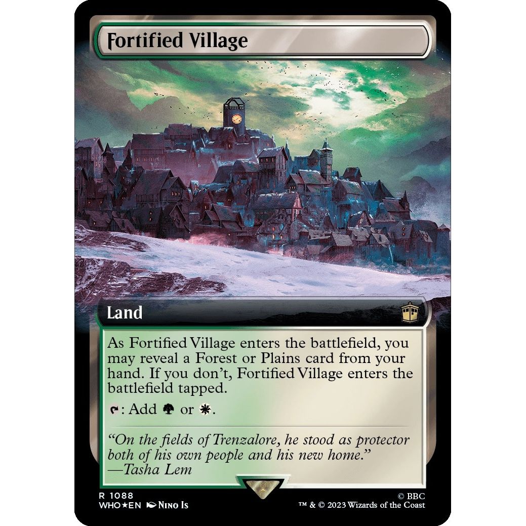 Image for Fortified Village (Extended Art) (Surge Foil) (1088) (WHO) - Magic: The Gathering