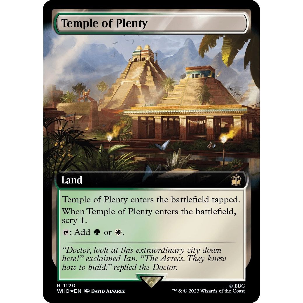 Image for Temple of Plenty (Extended Art) (Surge Foil) (1120) (WHO) - Magic: The Gathering