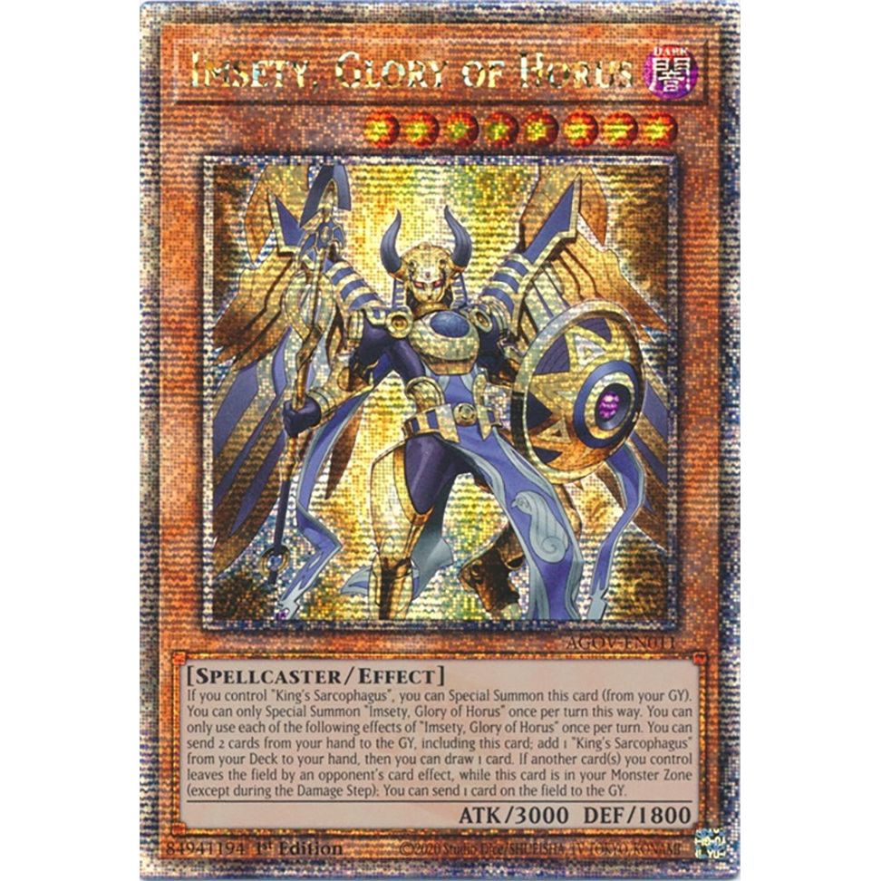 Image for Imsety, Glory of Horus (Quarter Century Secret Rare) (AGOV-EN011) (AGOV) - YuGiOh