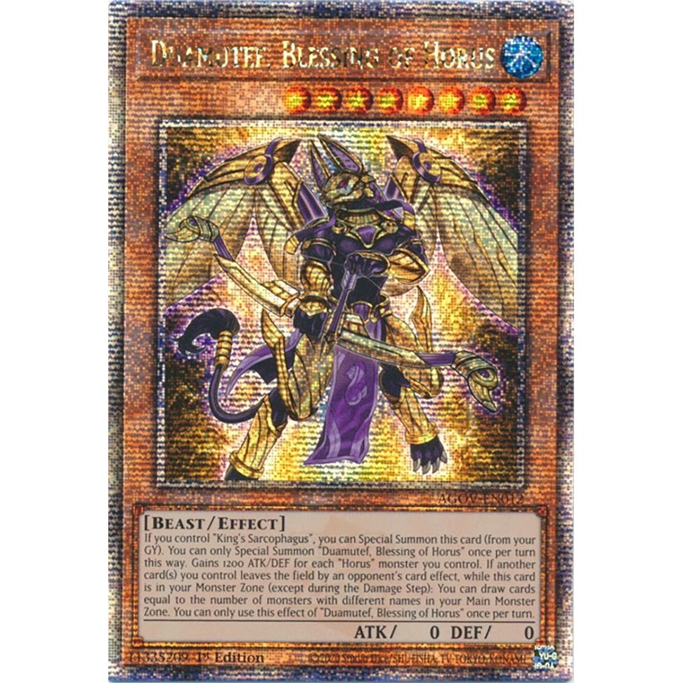 Image for Duamutef, Blessing of Horus (Quarter Century Secret Rare) (AGOV-EN012) (AGOV) - YuGiOh