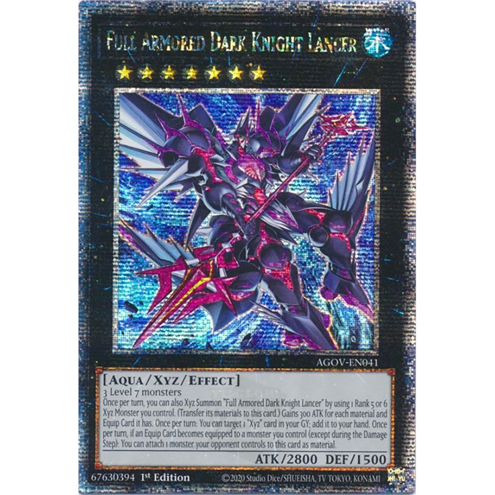 Image for Full Armored Dark Knight Lancer (Quarter Century Secret Rare) (AGOV-EN041) (AGOV) - YuGiOh
