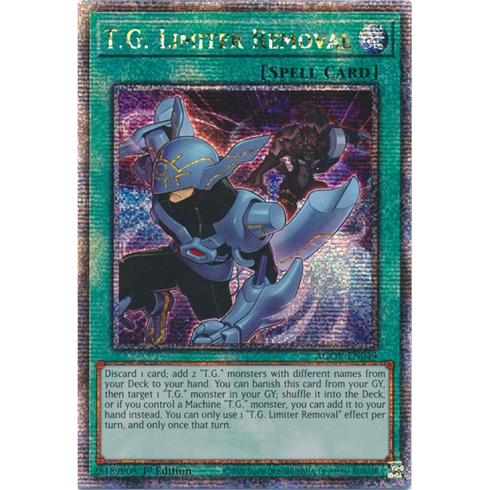 Image for T.G. Limiter Removal (Quarter Century Secret Rare) (AGOV-EN049) (AGOV) - YuGiOh