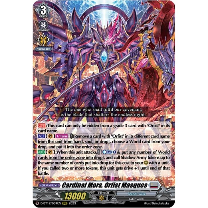 Image for Cardinal Mors, Orfist Masques (D-BT12/007EN) (D-BT12) - Cardfight Vanguard