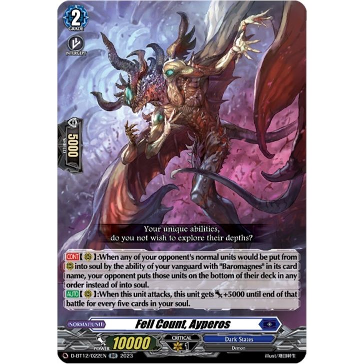 Image for Fell Count, Ayperos (D-BT12/022EN) (D-BT12) - Cardfight Vanguard
