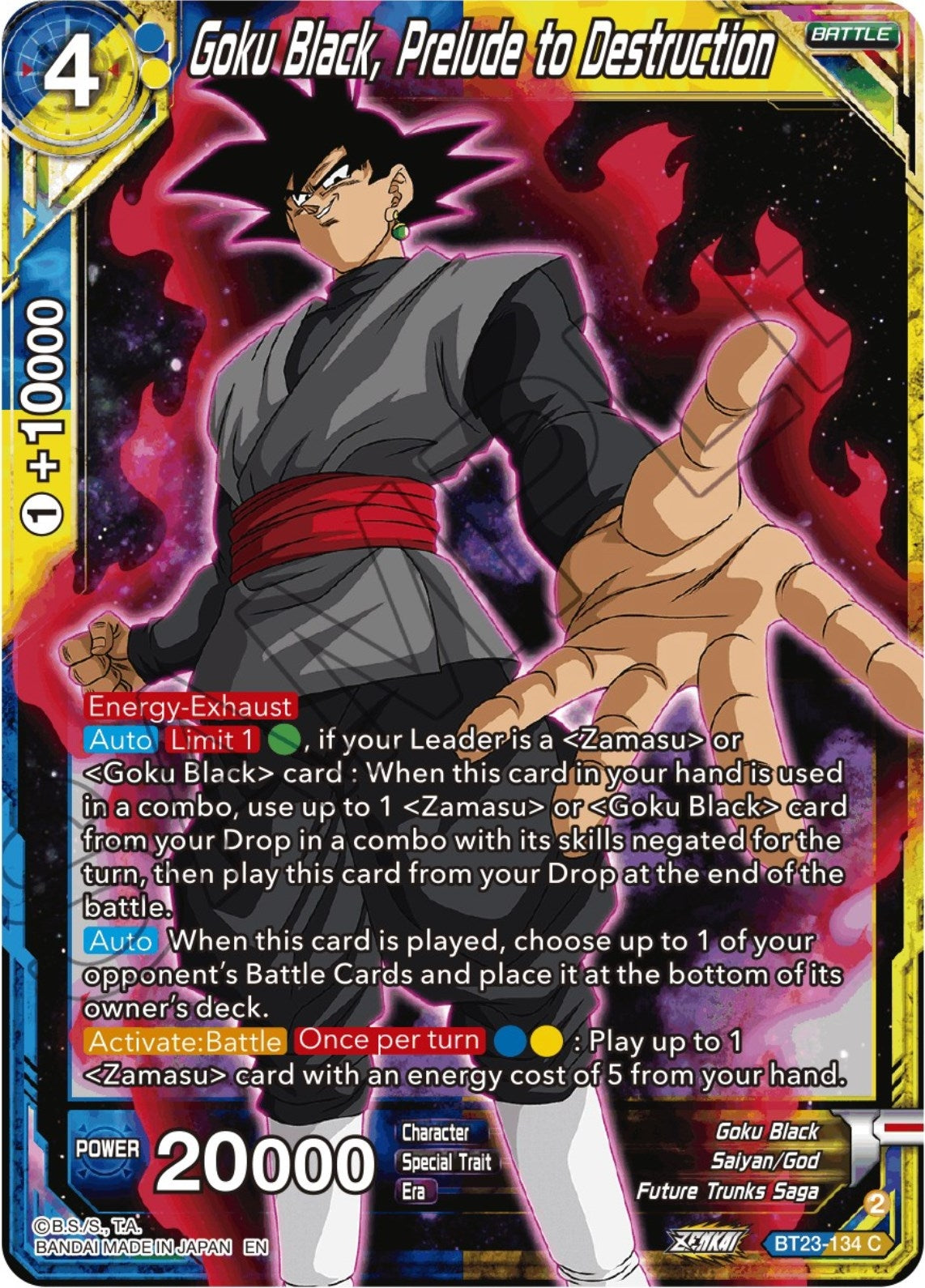 Image for Goku Black, Prelude to Destruction (BT23-134) (BT23) - Dragon Ball Super: Masters