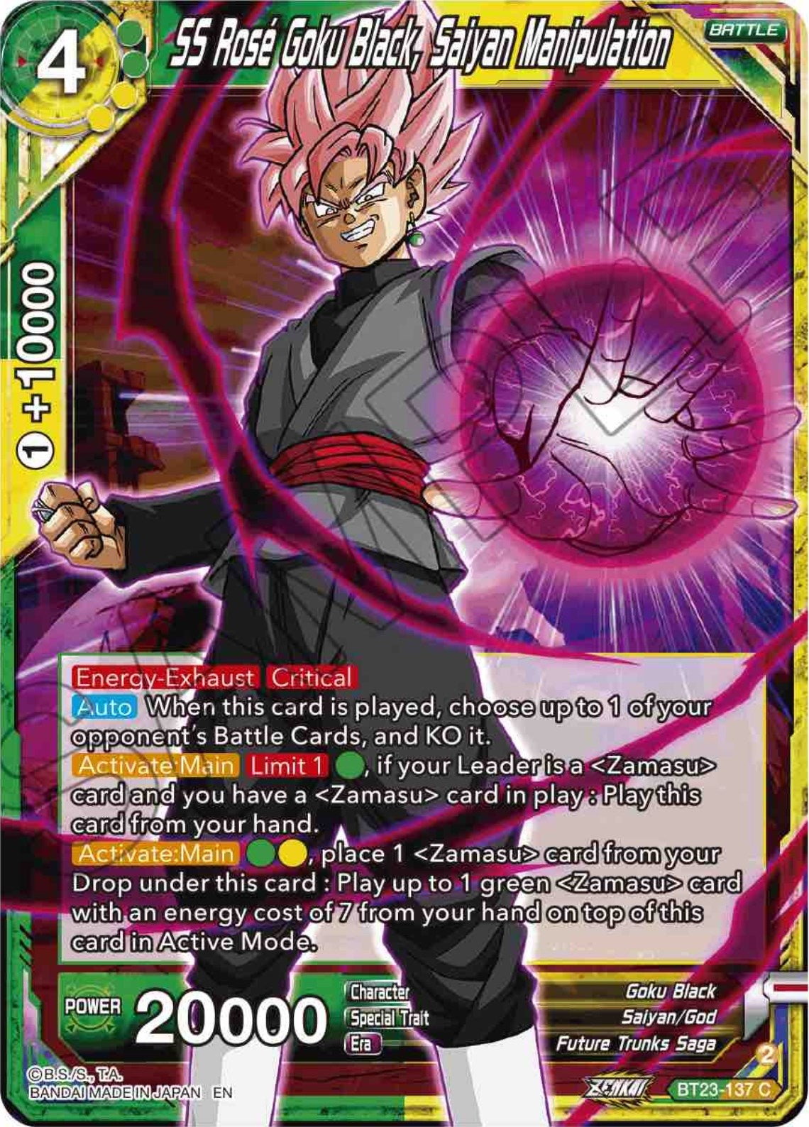 Image for SS Rose Goku Black, Saiyan Manipulation (BT23-137) (BT23) - Dragon Ball Super: Masters
