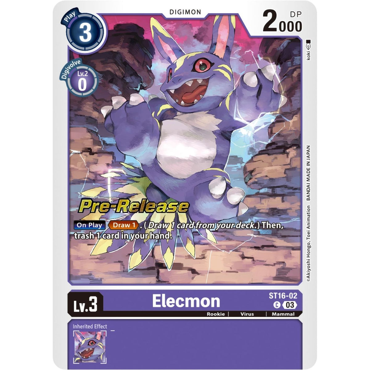 Image for Elecmon (ST16-02 C) (ST-16_PR) - Digimon Card Game