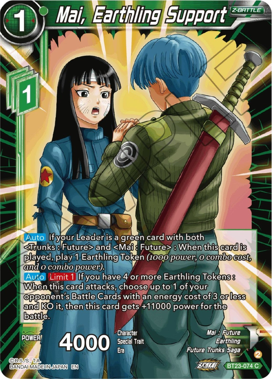 Image for Mai, Earthling Support (BT23-074) (BT23) - Dragon Ball Super: Masters